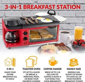 img 3 attached to 🔴 Nostalgia BST3RR Retro Red 3-in-1 Family Size Multi-Function Appliance