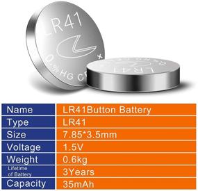 img 3 attached to 20 шт LR41 392 384 L736 AG3 192 LR736 Набор батареек-кнопок для термометра