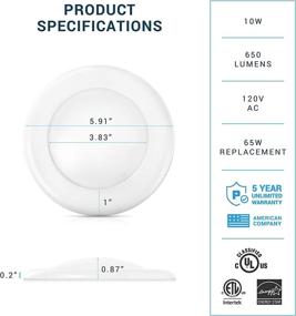 img 3 attached to 🔆 PARMIDA (4 Pack) 4 inch Dimmable LED Disk Light Flush Mount Recessed Retrofit Ceiling Lights - 10W (60W Replacement), 650lm, ENERGY STAR & ETL-Listed - 5000K Day Light - Easy Junction Box Installation