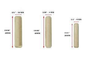 img 3 attached to 🔲 Set of 500pcs Wooden Dowel Pins: 1/4”, 5/16”, 3/8" (6mm, 8mm, 10mm) - Dried, Fluted, and Beveled Dowels Crafted from Hardwood