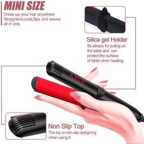 img 2 attached to 🔥 AXUF Mini Flat Iron: 2-in-1 Hair Straightener & Curler for Short Hair – Travel Friendly 3/4 Inch Size