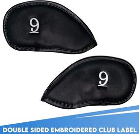 img 3 attached to 🏌️ All Teed Up Premium Magnetic Leather Iron and Wedge Club Head Covers - Set of 10 | Fits Most Clubs | Embroidered Club Label on Both Sides