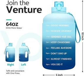 img 3 attached to 💧 Venture Pal 64 oz Water Bottle with Time Marker & Sturdy Handle - Leakproof Motivational Water Bottle for Tracking Daily Water Intake