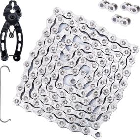 img 4 attached to 🚴 YBEKI 9-Speed Bike Chain with 116 Links, 1/2 x 11/128 Inches, including 3 Bonus Links and Bike Link Plier