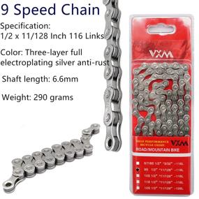 img 1 attached to 🚴 YBEKI 9-Speed Bike Chain with 116 Links, 1/2 x 11/128 Inches, including 3 Bonus Links and Bike Link Plier