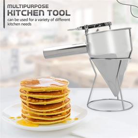 img 3 attached to 🥞 NejaMart Pancake Batter Dispenser with Silicone Basting Brush: A Versatile and Stylish Cooking Tool for Perfect Pancakes. Features Detachable Handle and Baking Stand for Convenient Use.