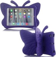 🦋 simicoo ipad 7 8 10.2 kids case: cute butterfly design, lightweight, shockproof - perfect ipad cover for girls, ipad 10.2 7th-9th generation (purple) логотип