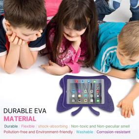 img 3 attached to 🦋 Simicoo iPad 7 8 10.2 Kids Case: Cute Butterfly Design, Lightweight, Shockproof - Perfect iPad Cover for Girls, iPad 10.2 7th-9th Generation (Purple)