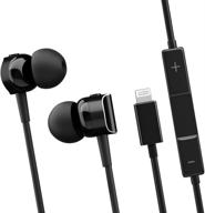 🎧 fapo lightning earbuds for iphone - mfi certified in-ear earphones with microphone, wired noise isolation headphones for iphone 13/12/11 pro max/xs - all ios system (black) logo