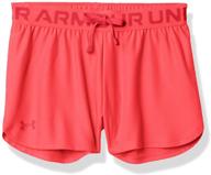 🏋️ outperform with under armour girls' play up solid workout gym shorts logo