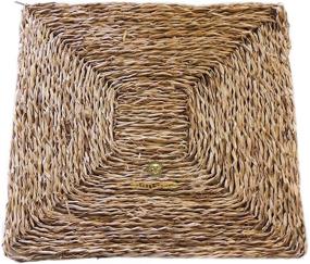 img 3 attached to 🐇 SunGrow Seagrass Rabbit Mat – 12x12 Inches, Edible & Handmade – Multi-purpose Hay Mat for Sleeping, Chewing, Nesting – Boredom Buster & Teeth Trimmer – Nutritious Snack – 3-Pack