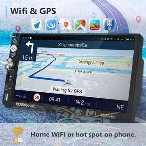 img 2 attached to 🚗 7-дюймовый сенсорный экран Double Din Android автомагнитола с GPS-навигацией, Bluetooth, Wi-Fi, FM-радио, Mirror Link, USB/TF-картой, выходом сабвуфера + камера заднего вида и управлением кнопками на руле