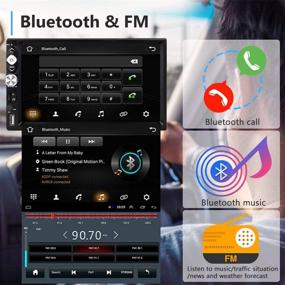 img 1 attached to 🚗 7-дюймовый сенсорный экран Double Din Android автомагнитола с GPS-навигацией, Bluetooth, Wi-Fi, FM-радио, Mirror Link, USB/TF-картой, выходом сабвуфера + камера заднего вида и управлением кнопками на руле