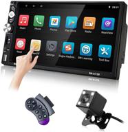 🚗 7-дюймовый сенсорный экран double din android автомагнитола с gps-навигацией, bluetooth, wi-fi, fm-радио, mirror link, usb/tf-картой, выходом сабвуфера + камера заднего вида и управлением кнопками на руле логотип