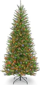 img 4 attached to National Tree Company Pre-Lit 6.5ft Slim Dunhill Fir Christmas Tree, Green with Multicolor Lights - Includes Stand