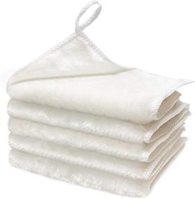 img 1 attached to 🧽 Set of 5 Thick Dish Rags – Super Absorbent Dish Towels and Cloths for Washing Dishes, Non-Scratch Cleaning Rags without Links, Odor-Free Wood Fiber Cleaning Cloths, Washcloths-Dishcloths for Kitchen