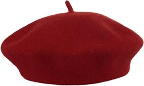 img 4 attached to 👧 Girls' French Beret Hat for Kids | Solid Warm Beanie Cap for Winter & Autumn