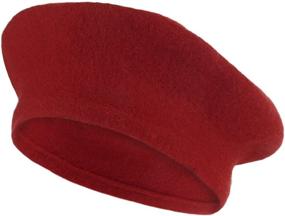 img 3 attached to 👧 Girls' French Beret Hat for Kids | Solid Warm Beanie Cap for Winter & Autumn