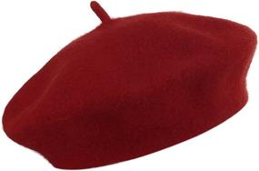 img 1 attached to 👧 Girls' French Beret Hat for Kids | Solid Warm Beanie Cap for Winter & Autumn