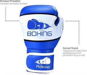 img 2 attached to 🥊 Adicop Kids Boxing Gloves: Youth Boys Girls Training Gloves for 4-12 Years Old, Ideal for Punching Bag, Kickboxing, Muay Thai, MMA