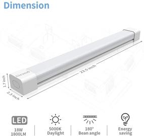 img 3 attached to 💡 High-Performance Airand LED Shop Light: 2FT Plug-in Ceiling Light with 18W Power, 1800LM Brightness, and 5000K Color Temperature - Waterproof for Kitchen, Garage, Office, and Shop