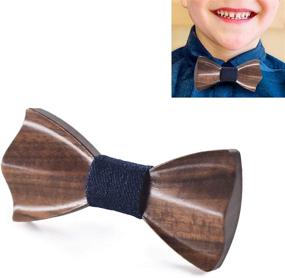 img 4 attached to Boys' Wooden Bow Tie 👶 for Children - Baby Kids Tie