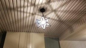 img 2 attached to 🌟 30CM Pendant Light - 12 Inch Moravian Star Pendant Light with Clear Glass Shade, LED Bulb Included - Ideal Ceiling Hanging Drop Lighting Fixture for Kitchen Island, Living Room, Bedroom, Hallway