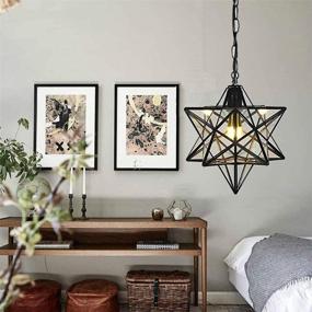 img 3 attached to 🌟 30CM Pendant Light - 12 Inch Moravian Star Pendant Light with Clear Glass Shade, LED Bulb Included - Ideal Ceiling Hanging Drop Lighting Fixture for Kitchen Island, Living Room, Bedroom, Hallway