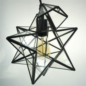 img 1 attached to 🌟 30CM Pendant Light - 12 Inch Moravian Star Pendant Light with Clear Glass Shade, LED Bulb Included - Ideal Ceiling Hanging Drop Lighting Fixture for Kitchen Island, Living Room, Bedroom, Hallway