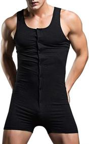 img 4 attached to Sleeve Jumpsuit Pajamas Stretchy Garment Men's Clothing in Sleep & Lounge