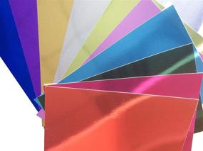 img 1 attached to 🌈 Sparkling Assorted Colors Premium Mirror Foil Board - 10 Sheets, Reflective Cardstock for Scrapbooking, Paper Cutting, Bending, or Shaping - 8.5 x 11 inches, 250GSM