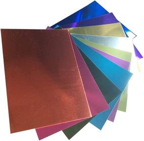 img 2 attached to 🌈 Sparkling Assorted Colors Premium Mirror Foil Board - 10 Sheets, Reflective Cardstock for Scrapbooking, Paper Cutting, Bending, or Shaping - 8.5 x 11 inches, 250GSM