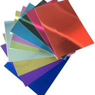 🌈 sparkling assorted colors premium mirror foil board - 10 sheets, reflective cardstock for scrapbooking, paper cutting, bending, or shaping - 8.5 x 11 inches, 250gsm logo