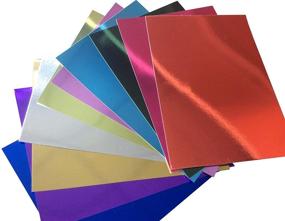 img 3 attached to 🌈 Sparkling Assorted Colors Premium Mirror Foil Board - 10 Sheets, Reflective Cardstock for Scrapbooking, Paper Cutting, Bending, or Shaping - 8.5 x 11 inches, 250GSM