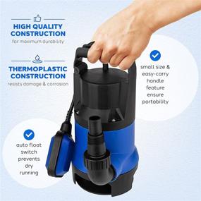img 1 attached to SumpMarine 1/2 HP Submersible Utility Pump: Clean Water Sump Pump with 25’ Cord, Float Switch - Moves Up-To 2,000 Gallons Per Hour for Flooded Areas, Pools, Hot Tubs, Rain Barrels, Ponds