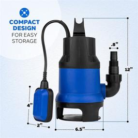 img 3 attached to SumpMarine 1/2 HP Submersible Utility Pump: Clean Water Sump Pump with 25’ Cord, Float Switch - Moves Up-To 2,000 Gallons Per Hour for Flooded Areas, Pools, Hot Tubs, Rain Barrels, Ponds