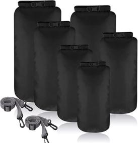 img 4 attached to Ultimate 6-Piece Waterproof Dry Bag Set: Lightweight Combo Pack for Kayaking, Boating, Hiking, Camping - 20L, 15L, 10L, 8L, 5L, 3L Sizes with Adjustable Shoulder Strap
