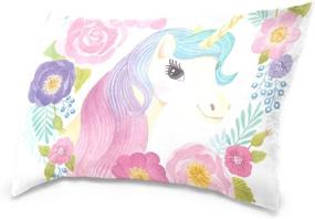 img 3 attached to ALAZA Cooper Girl Unicorn Flowers Rose Pillowcase | Sofa Bed Throw Pillow Cover 20x26 Inch | Cotton Zipper Enclosure