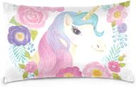 alaza cooper girl unicorn flowers rose pillowcase | sofa bed throw pillow cover 20x26 inch | cotton zipper enclosure logo