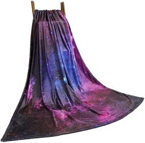 img 3 attached to 🌌 Cozy All-Season Galaxy Print Comfort Blanket - Perfect for Kids and Adults - Sofa, Office, or Bed - 58"x80