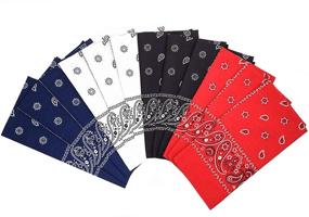 img 2 attached to 💃 Stylish Paisley Multifunctional Handkerchief in Vibrant Red – Perfect Bandana Fashion Accessory