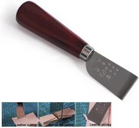 img 2 attached to Универсальный инструмент для обработки кожи: деревянная ручка 🔪 нержавеющий стальной режущий нож с аксессуарами для ремесел и домашнего инструмента