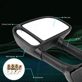 img 1 attached to 🔍 SCITOO Towing Mirrors For 1999-2007 Ford F250 F350 F450 F550 Super Duty - Manual Black Telescopic Door Side Mirrors - Driver and Passenger Pair Set (00-06 Ford Super Duty)