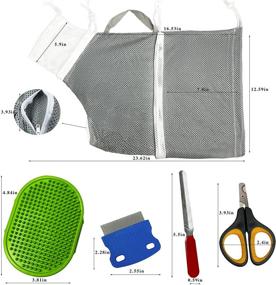 img 3 attached to 🐱 Cat Bathing Grooming Shower Bag Net Bag - Adjustable, Multifunctional, and Breathable: Perfect Tools for Anti-Bite and Anti-Scratch Restraint with Pet's Nail Clippers and Trimmers - Gray (5pcs)