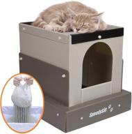 🐱 efficient speedysift hooded litter box: corrugated plastic board with disposable sifting liners logo
