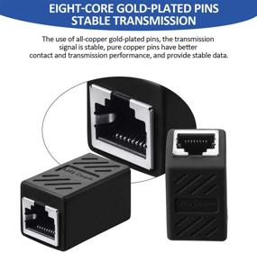 img 1 attached to Высококачественный разъем RJ45 на 10 штук: адаптер для расширения Ethernet для сетевых кабелей Cat7/Cat6/Cat5e/Cat5 - женский к женскому (черный)