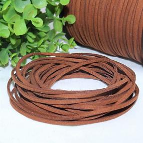 img 2 attached to 🧵 100 Yards of Brown Tenn Well Suede Cord - 2.6mm Flat Faux Leather Cord for Jewelry Making, Bracelets, Necklaces, Beading, and DIY Crafts