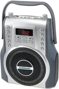 img 4 attached to KORAMZI Portable Rechargeable Karaoke Boombox with Bluetooth, USB, SD, FM Radio, AUX In, 3.5mm Audio Jack, Bluetooth Call Answering, Electric Guitar Audio Input, MIC Jack - KS-200SI Silver