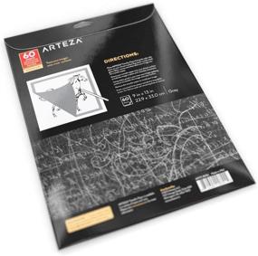 img 1 attached to 🖊️ Arteza Graphite Transfer Paper for Tracing and Transferring Drawings - 9 x 13 Inches, 60 Sheets in Gray Carbon - Ideal for Wood, Paper, Canvas, and Arts & Crafts Projects