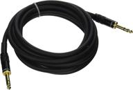 10-foot black 16awg male to male cable cord - monoprice premier series (trs) with gold plated connectors logo